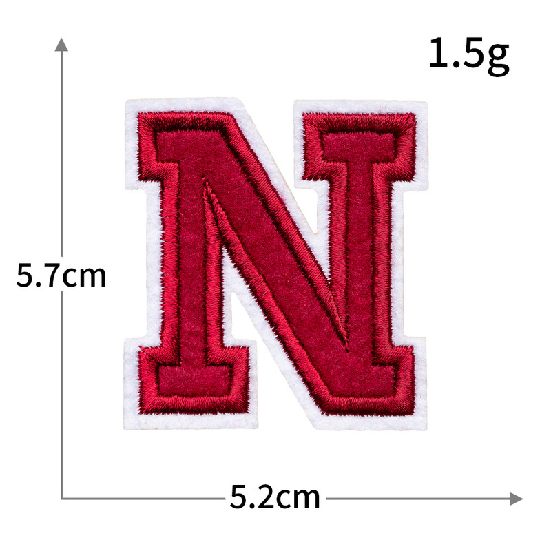 クロスボーダーの赤い白い縁の26の英語のアルファベットのコンピュータの刺繍の布はゴムを貼って服の装飾の布を貼ります。|undefined