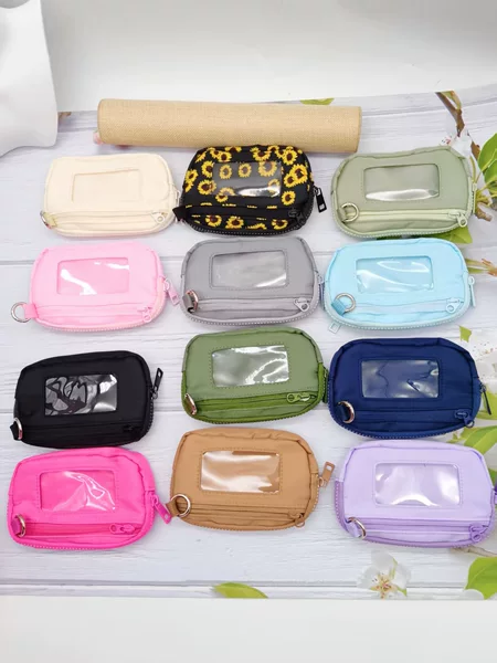 in stock Wholesale Simple Wind Waterproof Nylon Small Purse Multi-function Card Case Keychain Coin Coin Purse Cross-border