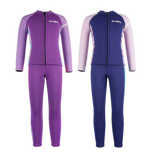 New 2.5MM children's wetsuit split long-sleeved thickened wetsuit girls training swimming cold-proof surfing suit