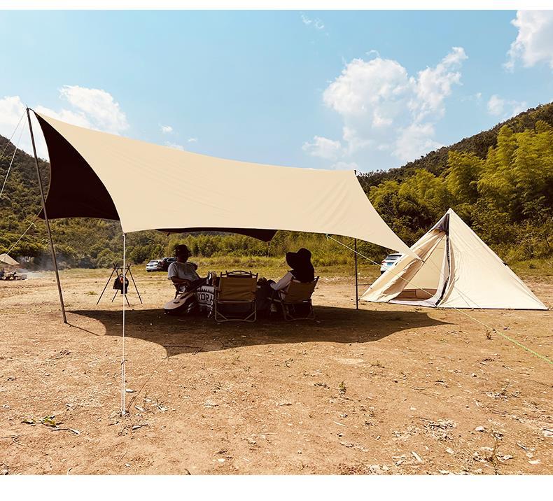 Black Glue Canopy Butterfly Outdoor Camping Tent Picnic Equipment Super Light Camping Black Glue Coated Hexagon Awning