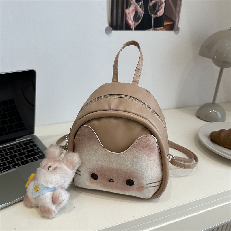 Estudiantes de clase gato tostado mochila de hombro personalidad femenina universal moda casual alta sensación mochila image 5