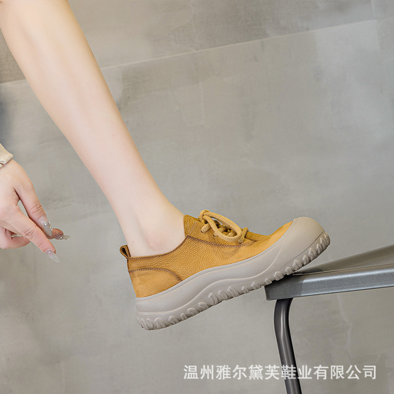 真皮单鞋女2025新款复古轻便舒适防滑百搭勃肯鞋浅口防撞休闲鞋|undefined