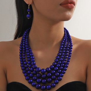 European and American cross-border fashion personalized long beaded necklace sweater chain wholesale jewelry
