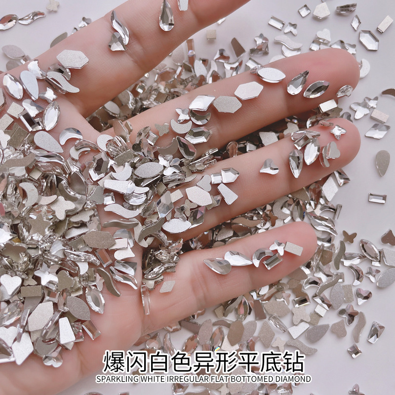 Flat Bottom White Special-Shaped Nail Art Diamonds Wholesale Glass Crystal Diamonds Large and Small Mini Nail Jewelry Diamonds Flat Bottom White Special-Shaped Nail Art Diamonds Wholesale Glass Crystal Diamonds Large and Small Mini Nail Jewelry Diamonds