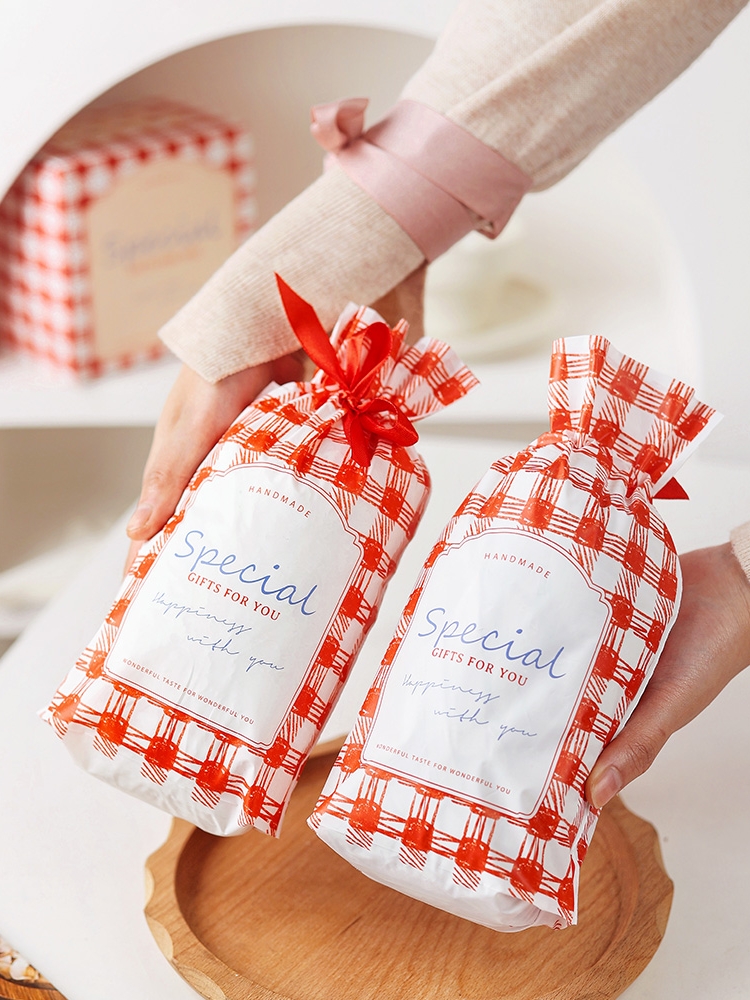 2025 bolsas de embalaje de dulces de Año Nuevo galletas de nougat bolsas auto-selladas bolsas de bolsillo bolsas de embalaje de papel de cuerdas