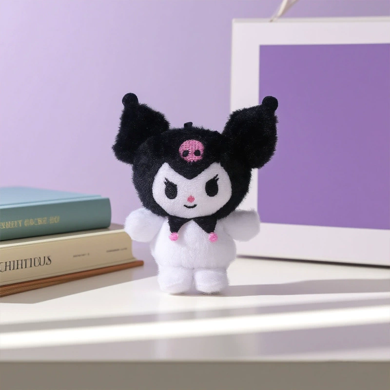 Плюшевые игрушки - брелок Kuromi, подвеска, 13,5 см, аксессуар к рюкзаку с вариантами цепи