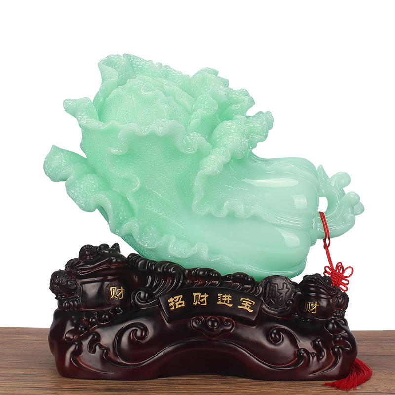 Blue Ice Jade Cabbage Ornaments Home Decoration Furnishings Living Room Shop Opening Gifts First-generation Hair Direct