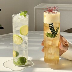 直筒柯林杯耐熱玻璃杯 網紅餐廳長飲杯雞尾酒杯果汁杯子加長水杯