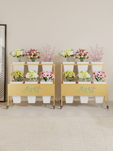 可移动花店花架多层养花醒花展示架鲜花塑料花桶架铁艺花卉置物架