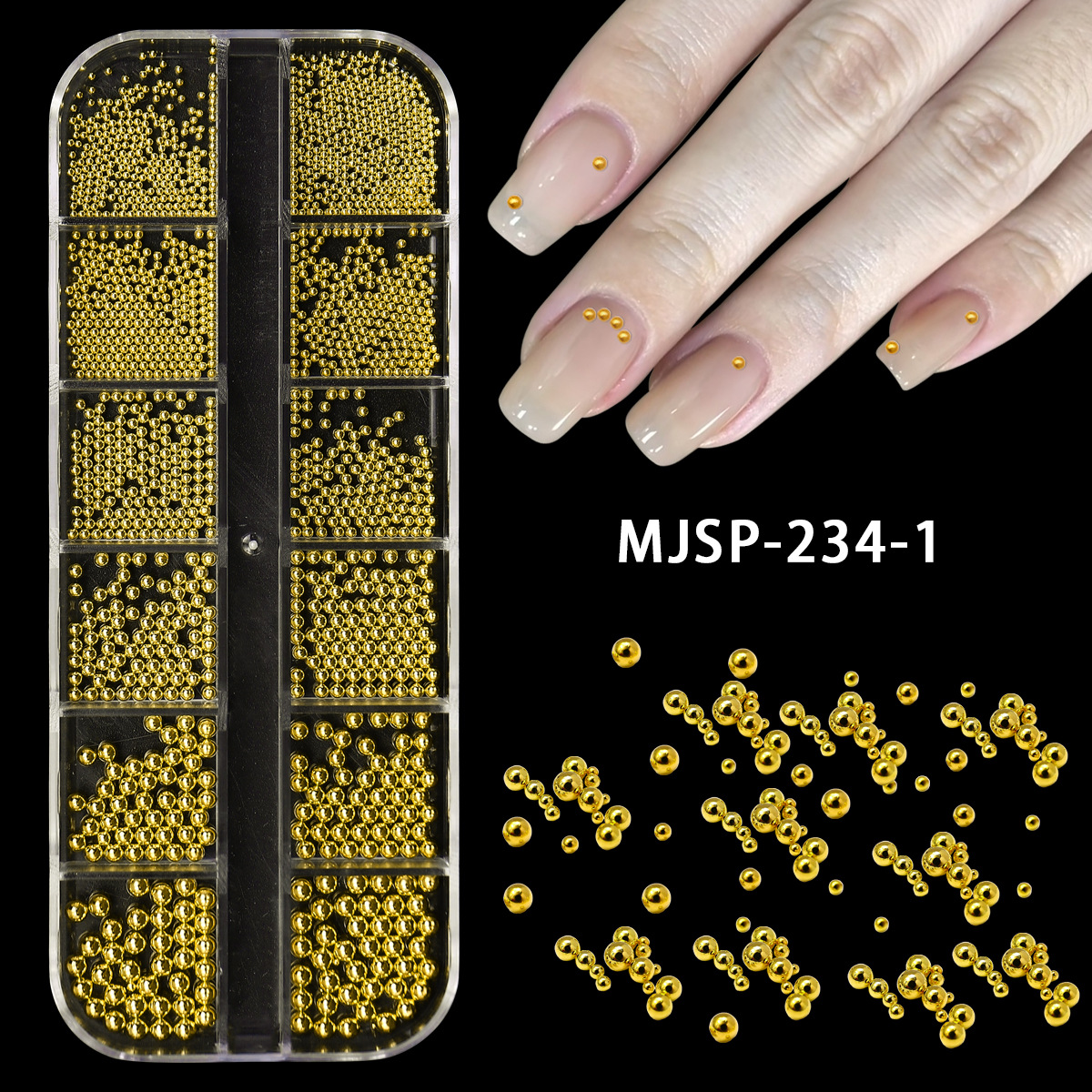 Accesorios de uñas 12 rejilla caja grande remache de uñas material de metal lentejuelas mezclar y combinar DIY especial en forma de parche de uñas Decoración