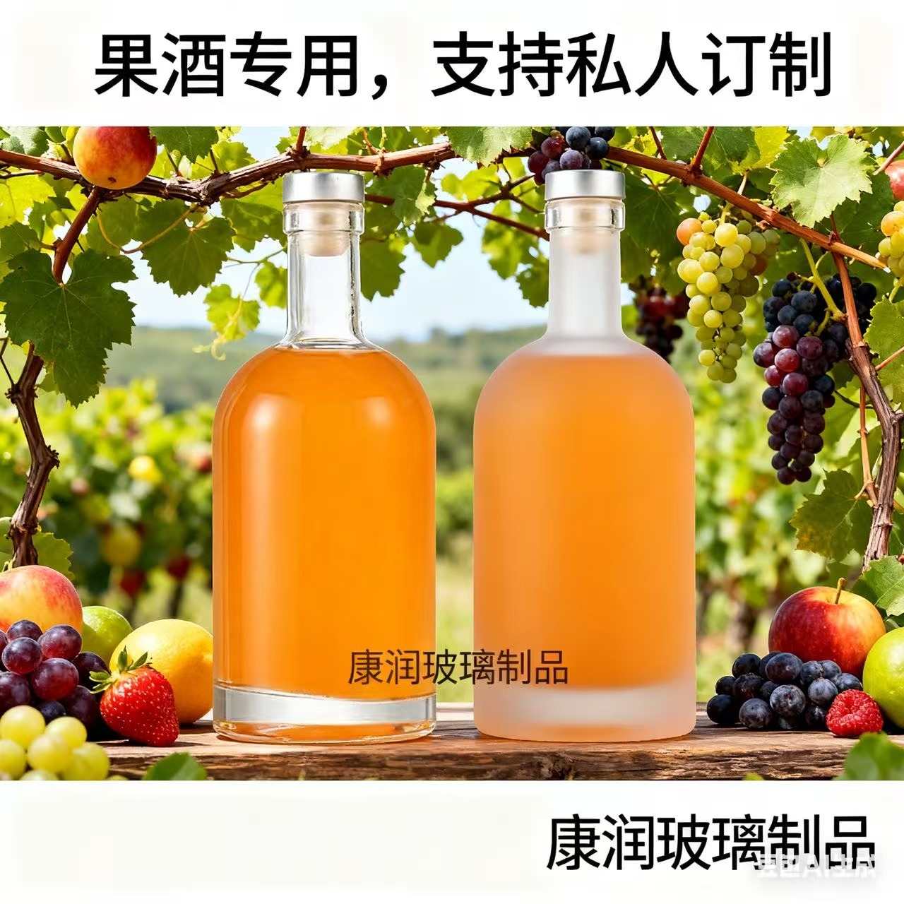 Botella vacía de vodka botella vacía de vino de fruta corporativa privada personalizada botella de vidrio blanco cristalino especial para banquete soporte personalizado