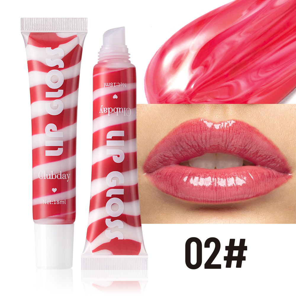 Clubday Spiral Fine Sparkling Lip Gloss Tube Nude Colored Lip Oil Set undefined