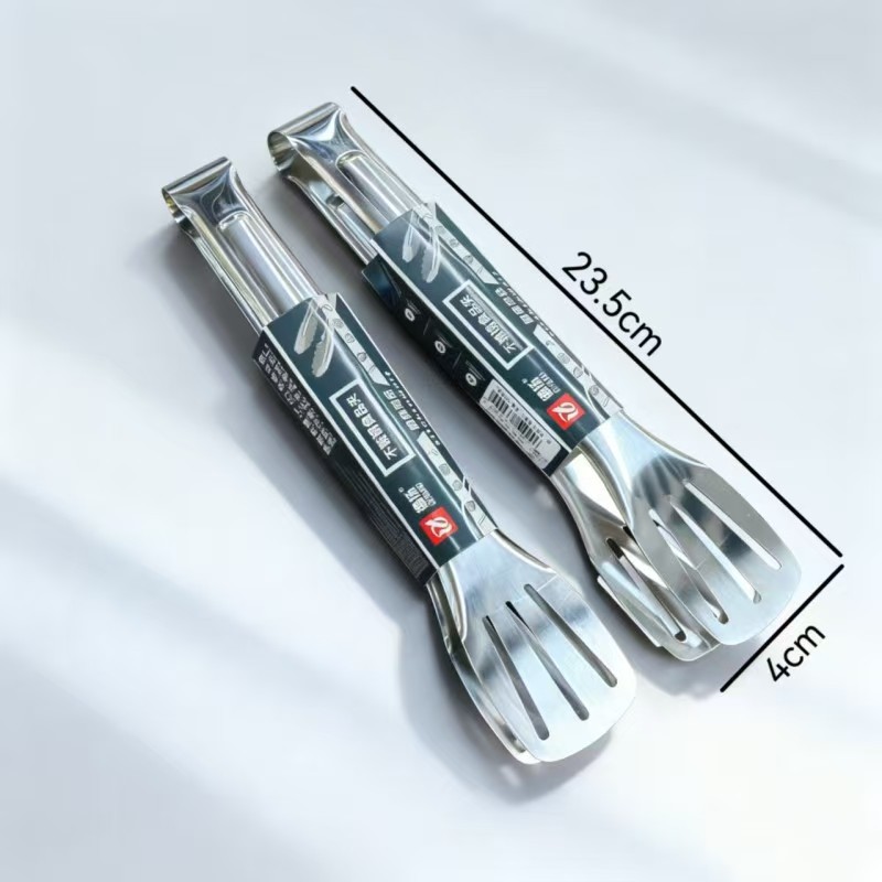Wholesale Stainless Steel Three-Prong Tongs 9inch 12inch Bread Tongs Barbecue Tongs Kitchen Food Tongs Steamed Bun Tongs Cold Dish Tongs