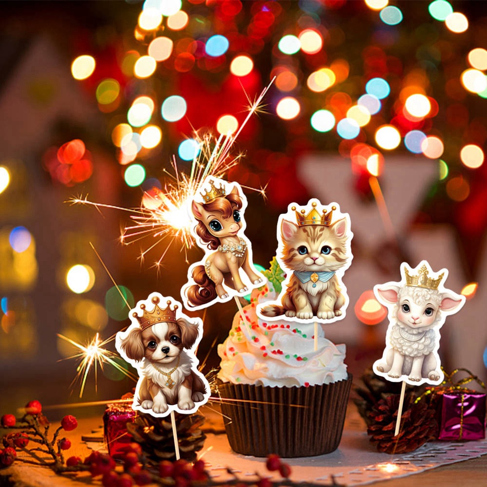 Nuevo producto Tema animal Fiesta de cumpleaños Decoración de pastel Plugin Dessert de cumpleaños Mesa para hornear Decoración de pastel Inserte