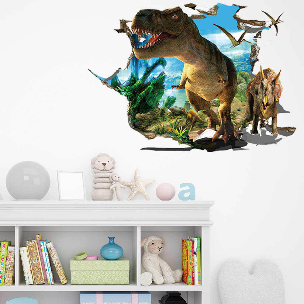 3d cartoon dinosaurus muursticker voor woonkamer en slaapkamer_voghion.com