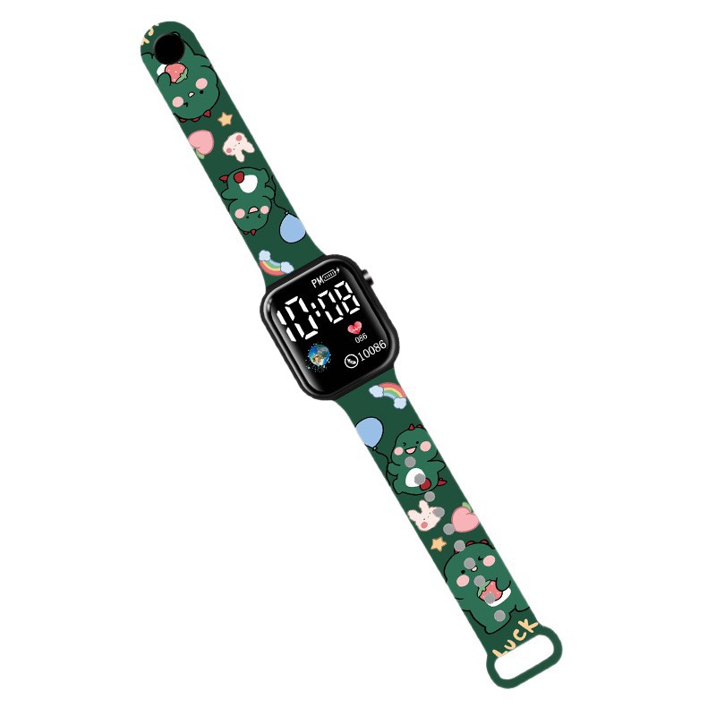 Nuevo reloj digital LED con estampado de dibujos animados para estudiantes de primaria y secundaria, reloj personalizado, marca de moda, reloj infantil bonito y divertido