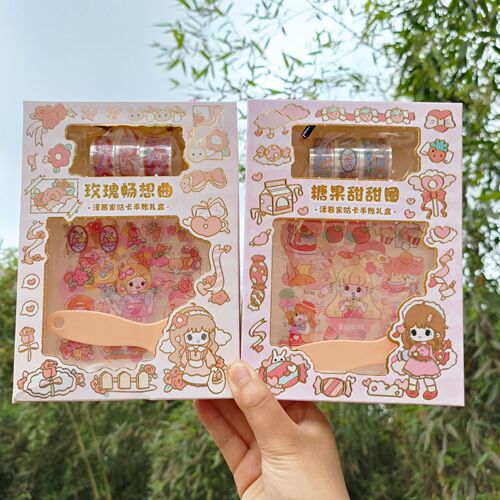 Handheld Gukka Set Gukka Children's Handmade Note Material Sticker Wholesale Stationery Cartoon Cute Gukka Sticker Gift Box