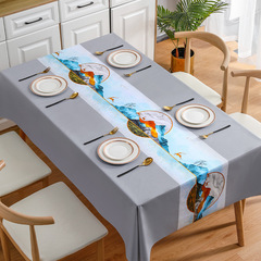 This Zhilu Lu GaoSheng tablecloth wholesale: waterproof, oil-resistant, and heat-proof—perfect for dining tables and tea tables; featuring a charming meadow deer design as both a tablecloth and tabletop mat.