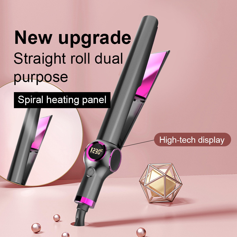 MESKY2021新设计液晶显示器直发器私人标签钛板扭曲扁铁直发器