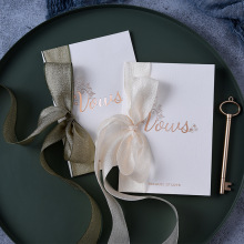 婚礼誓言卡对折式致辞卡韩式简约复古风小清新新娘结婚宣言卡