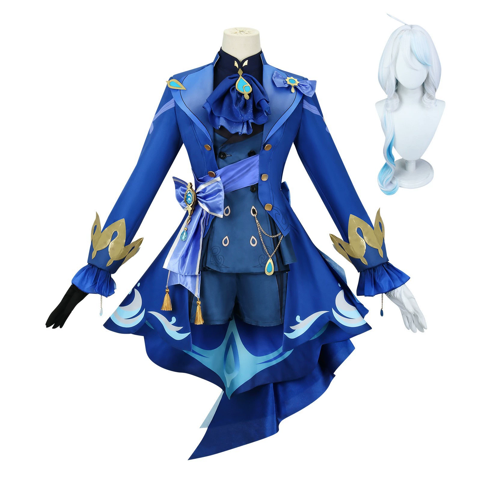 Cosplay Costume Water God Tister — Full Outfit with Wig & Accessories, One Size