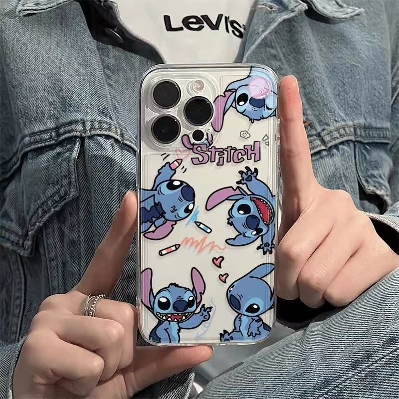 Happy Blue Apto iphone16promax funda para teléfono móvil transparente Apple 15 anti-caída 14pro Europa y América 13/12