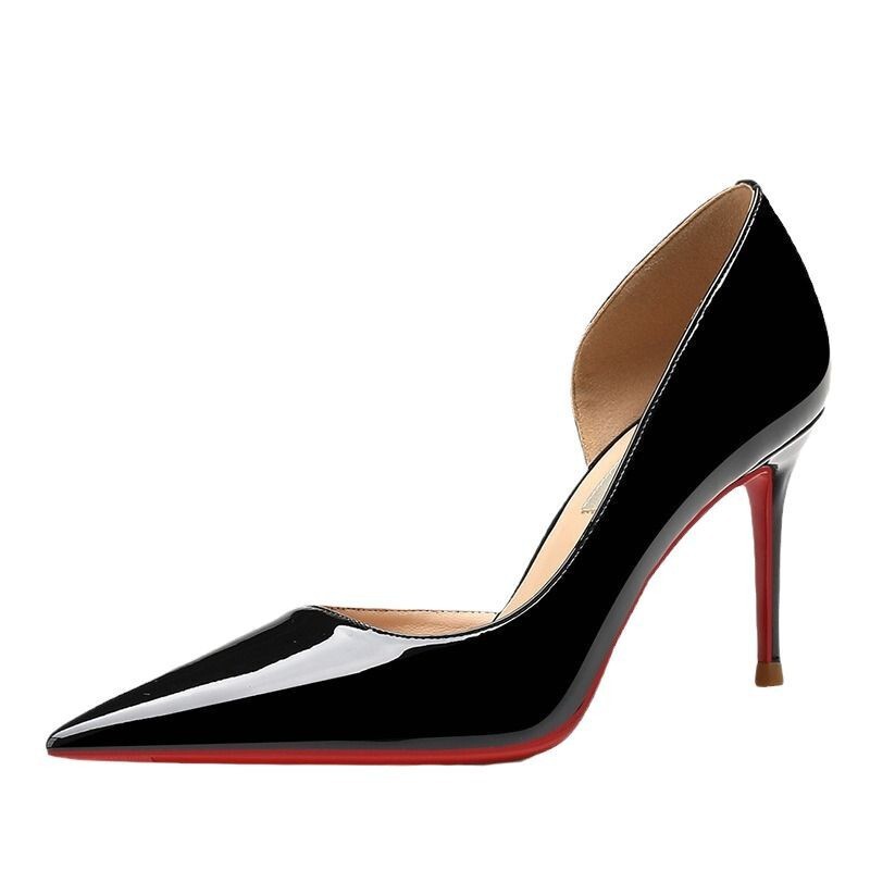 Side Hollow Red Sole High Heels 2025 Spring Women's Pointed Toe Sexy Side Hollow Stiletto Heels Ol Popular Hot Style Nude Women's Shoes