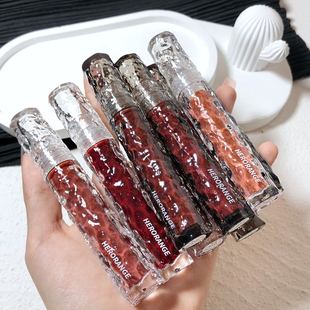 HERORANGE ~ Glacier Rock Mirror Lip Glaze Lasting Moisturizing and Not Sticking Cup Plain Face White Water Light-sensitive Glass Lip Gloss