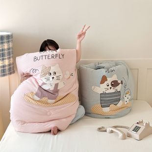 Baby House Original Cotton Patch Embroidery Craft Kidsren's Cartoon Type a Pure Cotton Double-Layer Yarn Spring, Autumn and Winter Quilt