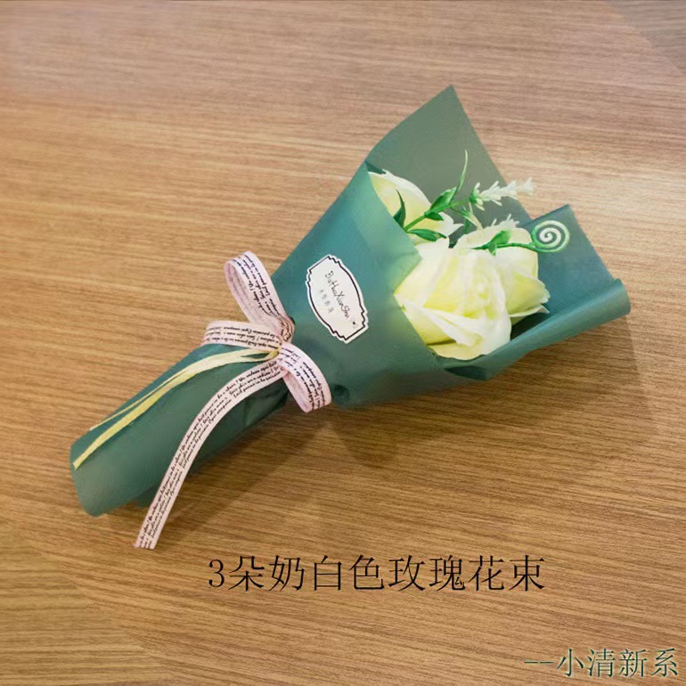 Navidad Día de San Valentín jabón Rosa ramo caja de regalo Clavel jabón flor 3 ramo regalo