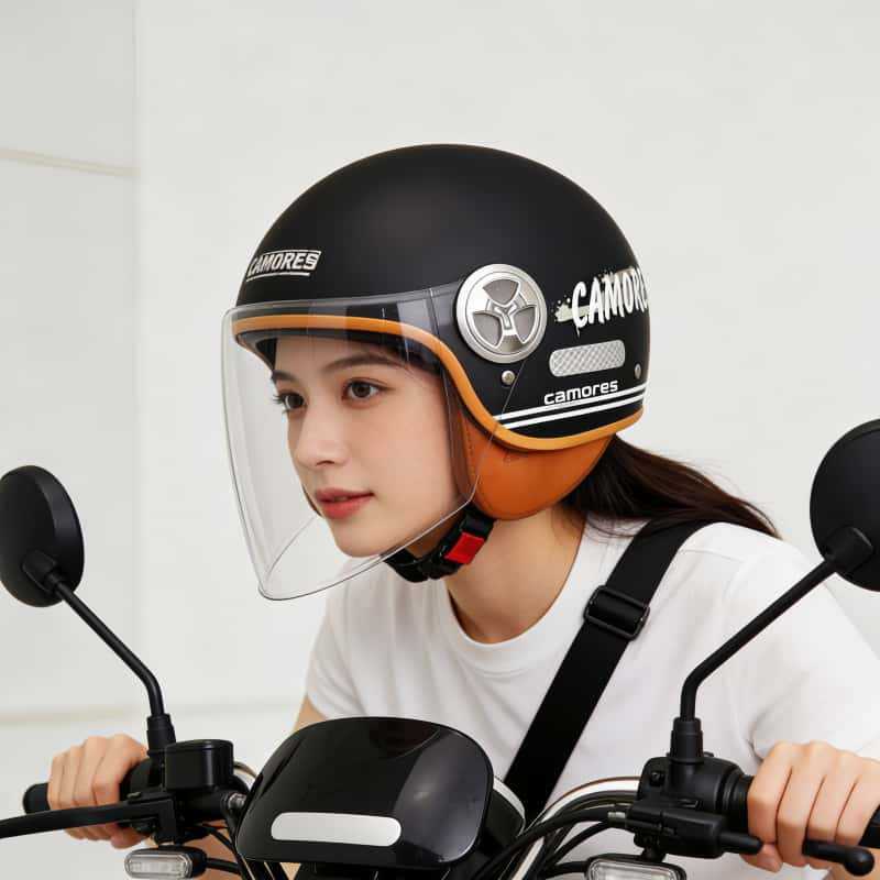 Ai Voice-Controlled Electric Scooter Motorcycle Helmet for Men and Women, All-Season Retro Harley Half Helmet, Warm and Protective Safety Helmet Ai Voice-Controlled Electric Scooter Motorcycle Helmet for Men and Women, All-Season Retro Harley Half Helmet, Warm and Protective Safety Helmet