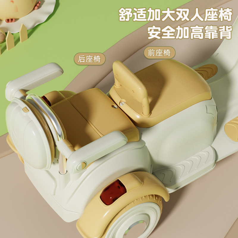 Nuevos niños de la motocicleta eléctrica de 1-6 años de edad doble asiento coche de juguete de control remoto macho y hembra bebé Triciclo de carga