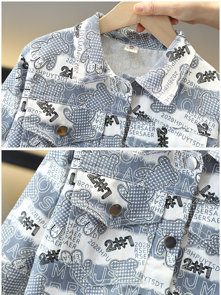 5866 chaqueta de niño 2024 nueva ropa de primavera y otoño para niños estilo occidental casual otoño moda chaqueta de bebé marea