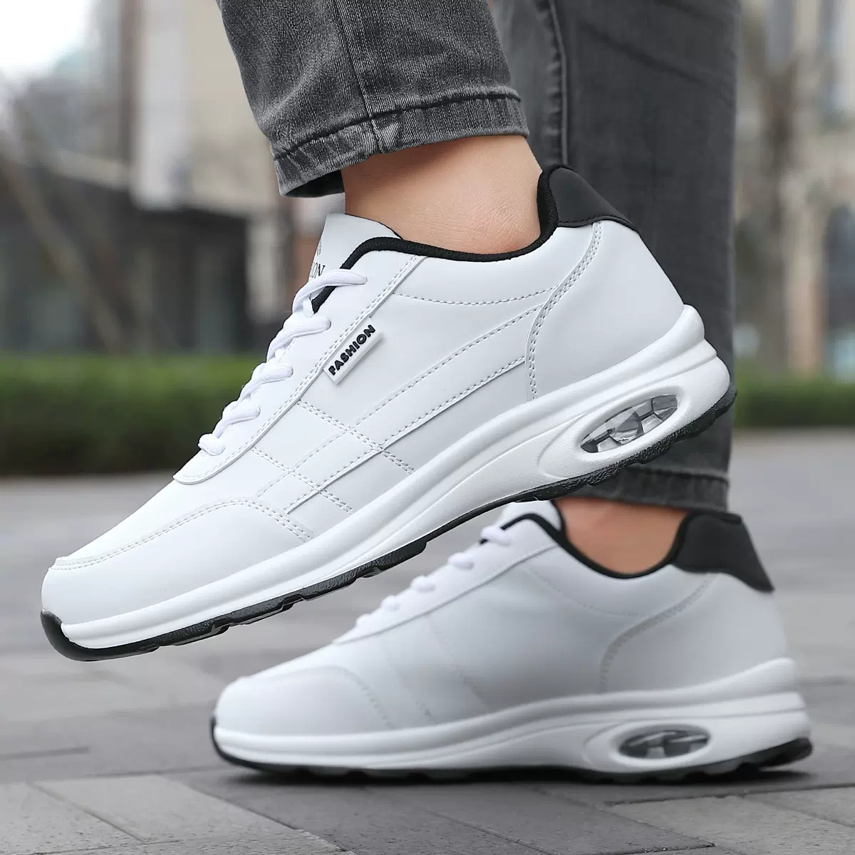 跨境四季大码46男鞋潮流运动百搭小白鞋气垫运动休闲时尚板鞋批发