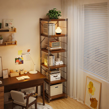 转角置物架落地卧室墙拐角多层收纳架子学习电脑桌光轴柜立式书架