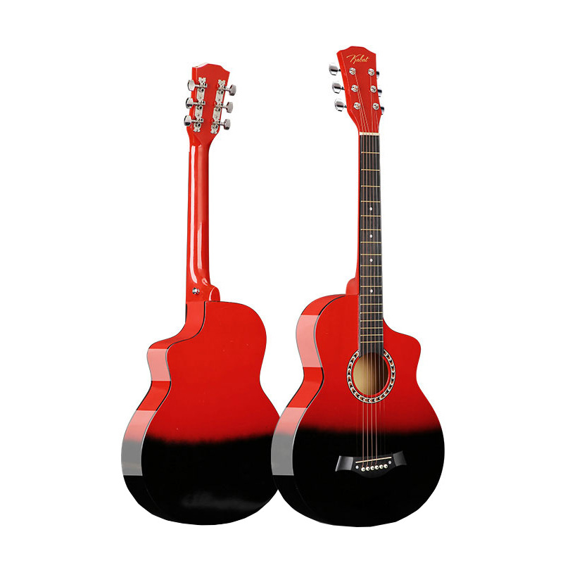 Guitarra al por mayor 38 pulgadas de gran cantidad en stock degradado color madera guitarra principiante práctica piano popular jita Ji