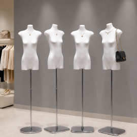 服装店扁身平胸模特半全身假人体展示架女装人偶橱窗人台道具定制