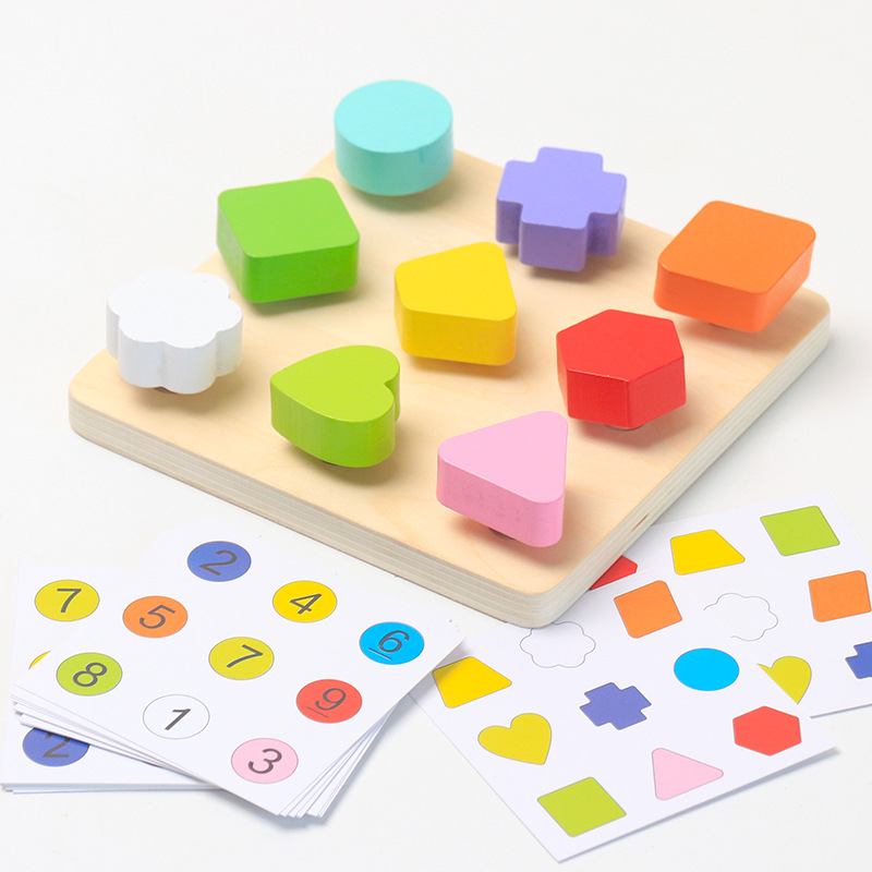 Gránulos grandes de madera transfronterizos rompecabezas creativo de clavos de hongos juguetes educativos inteligencia para niños rompecabezas grandes juguetes digitales image 7