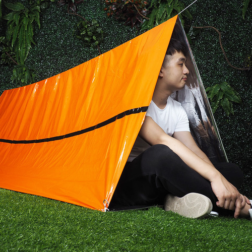 Outdoor first aid tent emergency rescue tent portable orange thermal blanket insulated PE sleeping bag tent cross-border wholesale