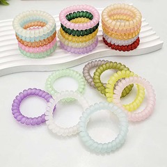 Pinksoo Korean Color-Filtering Sanding Phone Cord, Circle Retro Durable High Elastic Rubber Band, Women's Hair Tie, Non-Damaging Hairband