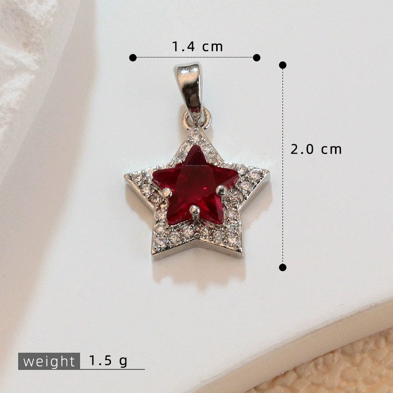 Серебренное подвесное ожерелье с звездой (18 карат) с микропаве камнями,DIY элегантный минималистичный аксессуар