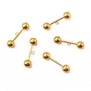 Hot Selling DIY Stainless Steel Round Beads Earrings Accessories Welding Ring Ear Sticks Ball Beads Adjustable Connector Accessories