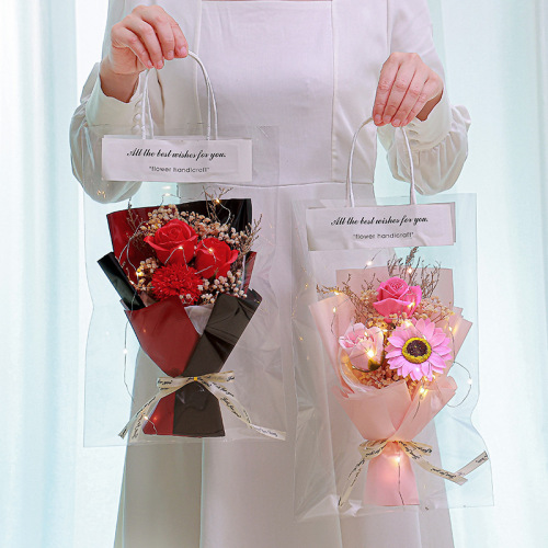 Goddess' Day gift finished bouquet stall full of baby's breath simulated rose soap flower event gift teacher Women's Day