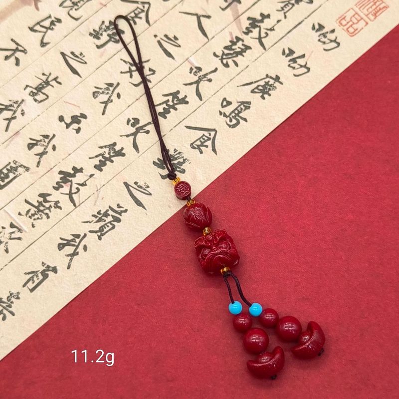 高含量朱砂紫金砂平安扣福袋招财猫莲花佛公手机链钥匙扣批发|undefined