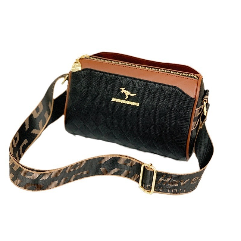 Borsa a tracolla larga da donna con motivo a quadri, stile vintage, modello marsupio, borse all'ingrosso._voghion.com