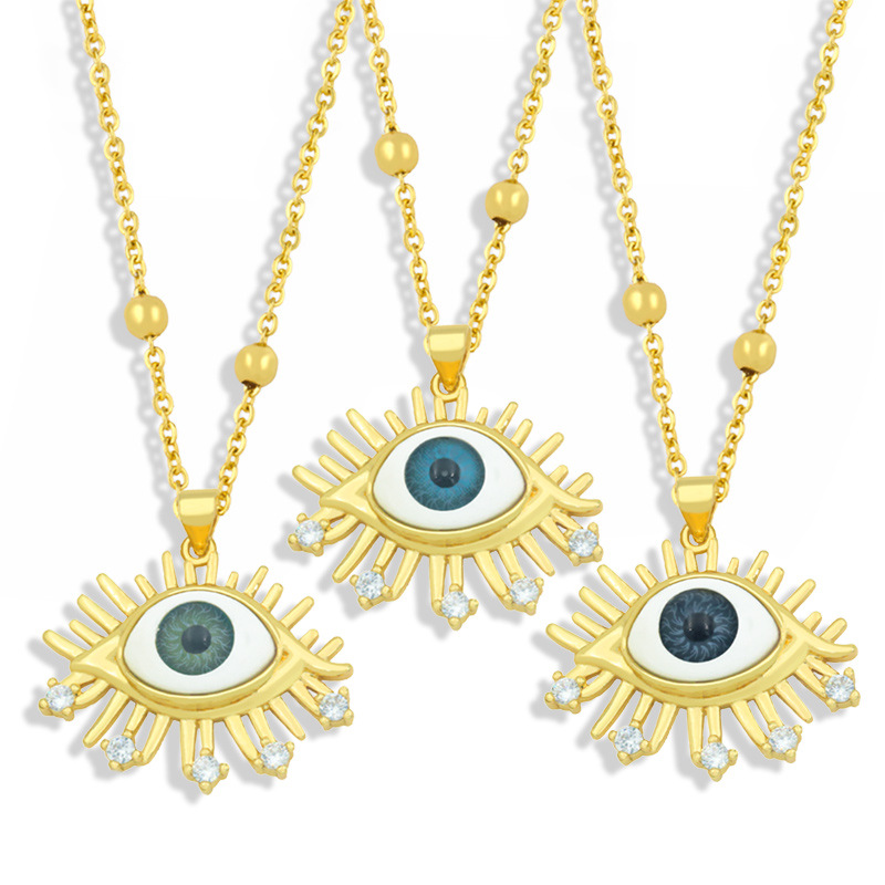 devilu0027s eye fashion sweater chain necklace wholesale jewelry Nihaojewelry