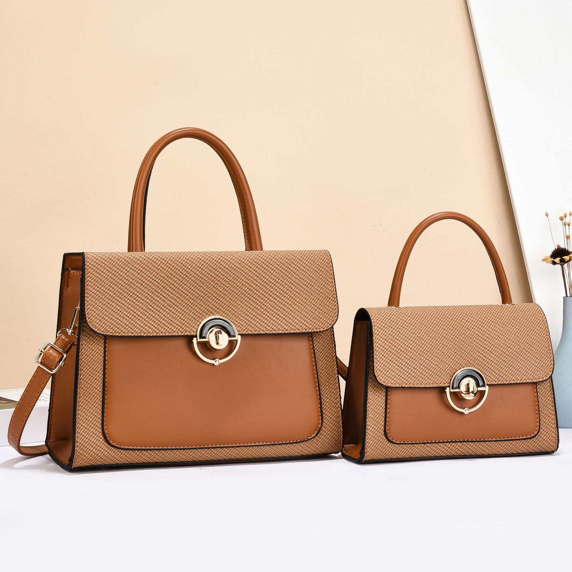 Bolso de dos piezas para niños y madres, temperamento, textura, práctico, bolso de mano, bandolera de mensajero de viaje casual, handbags