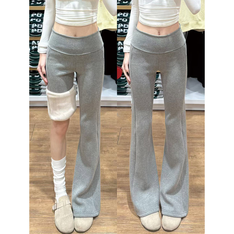 Gray Flared Pants for Women 2026 Spring New Low-Waist Slim-Fit Drapey Yoga Flared Sports Sweatpants