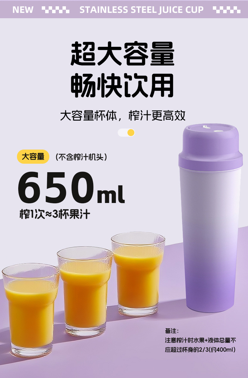 Small Automatic Juicer Home Use Juice Extractor Fresh Juice Machine Electric Portable Silent Juicing Cup