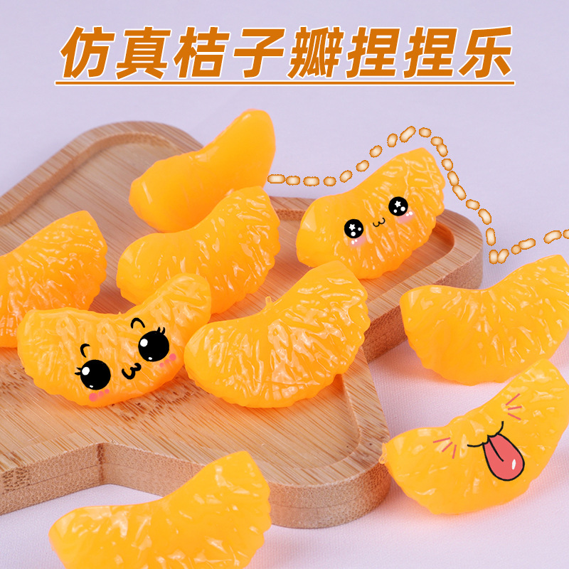 Simulación creativa de pétalos de naranja amasar música fruta artefacto de descompresión naranja juguete de ventilación divertido juego de comida accesorios de bricolaje